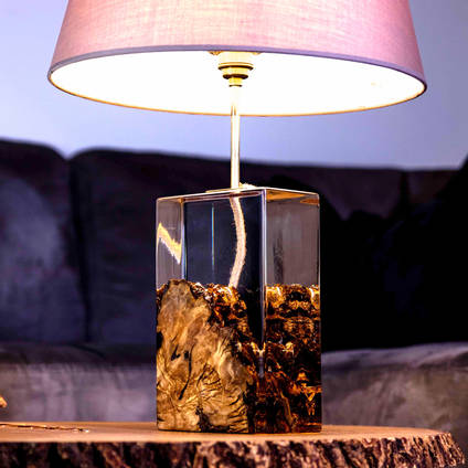 Wood and GlassCast 50 PLUS Resin Lamp by Specialworks